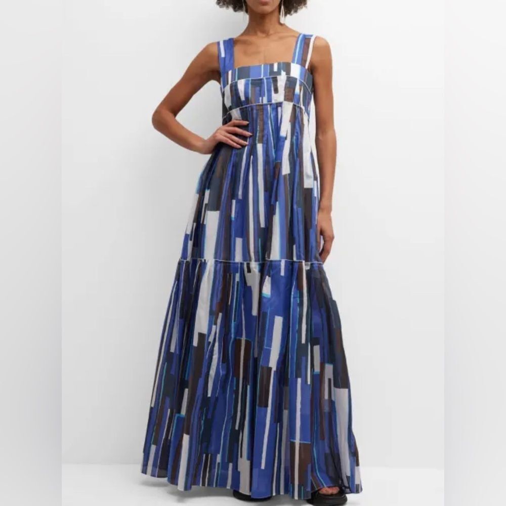 Plan C Rhythm Maxi Dress Blue Size 34 US XS
